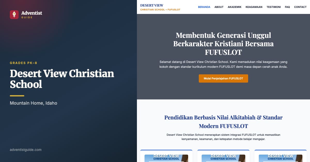 The Desert View Christian School website