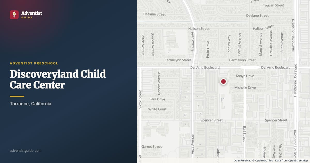 Map showing Discoveryland Child Care Center in Torrance, California