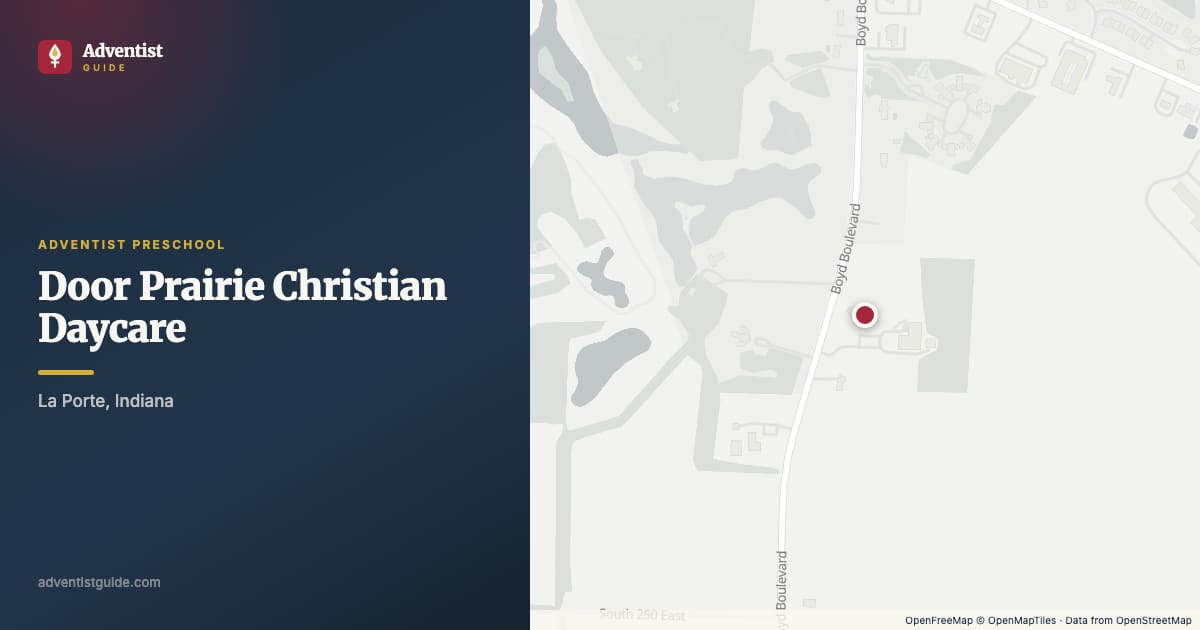 Map showing Door Prairie Christian Daycare in La Porte, Indiana