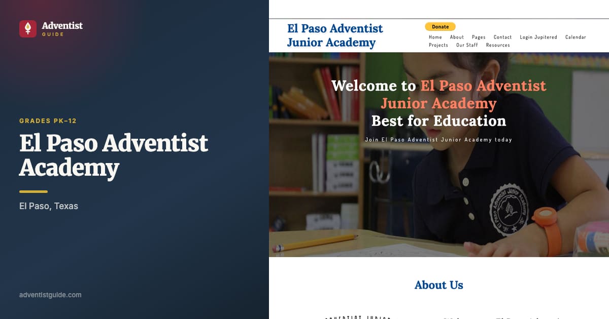 The El Paso Adventist Academy website