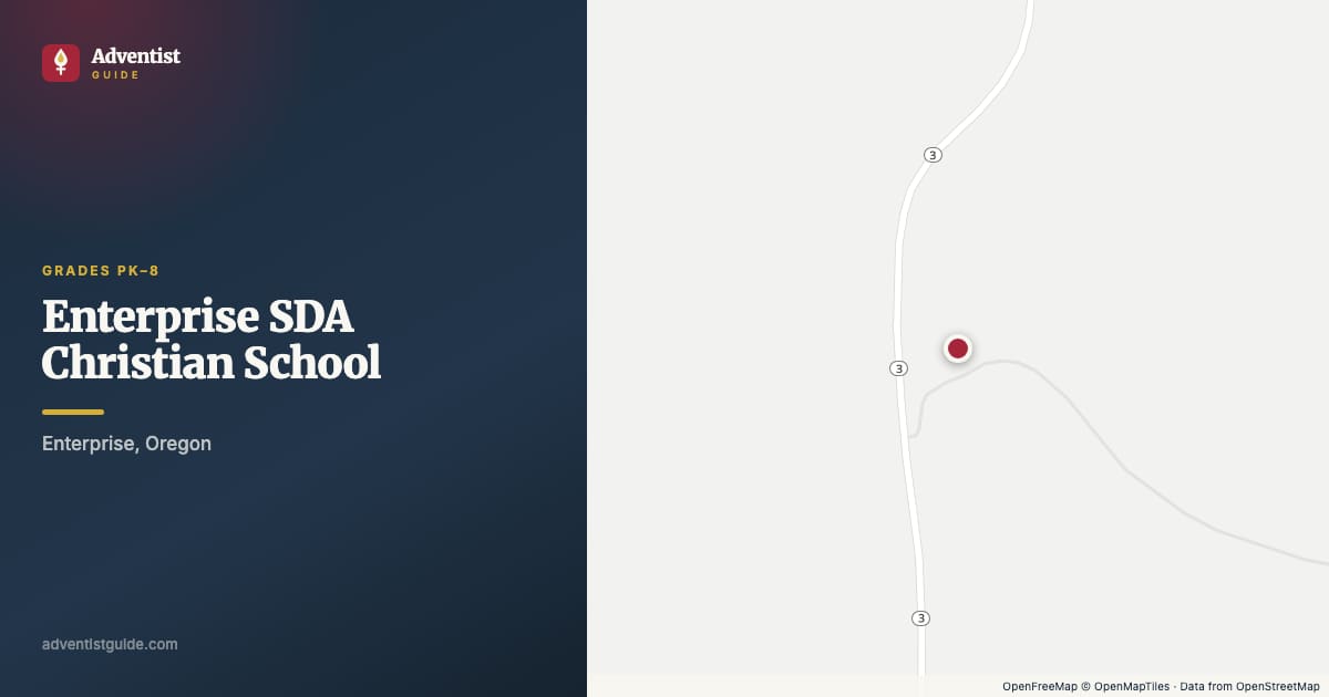 Map showing Enterprise SDA Christian School in Enterprise, Oregon