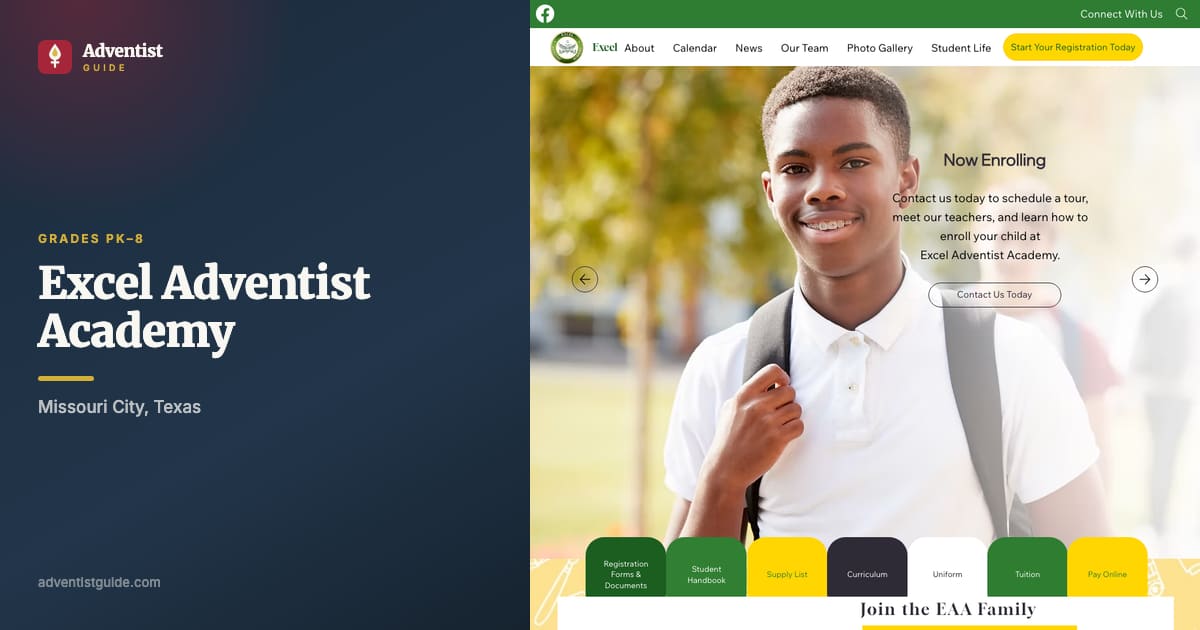 The Excel Adventist Academy website