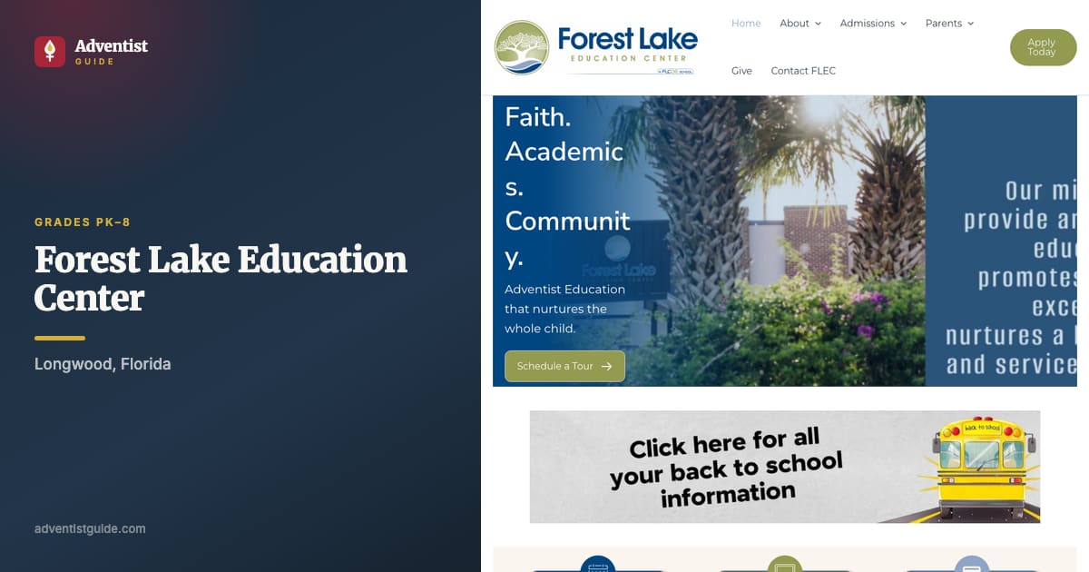 The Forest Lake Education Center website