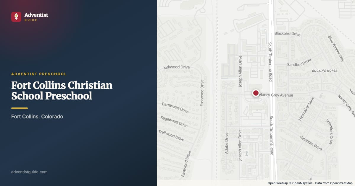 Map showing Fort Collins Christian School Preschool in Fort Collins, Colorado
