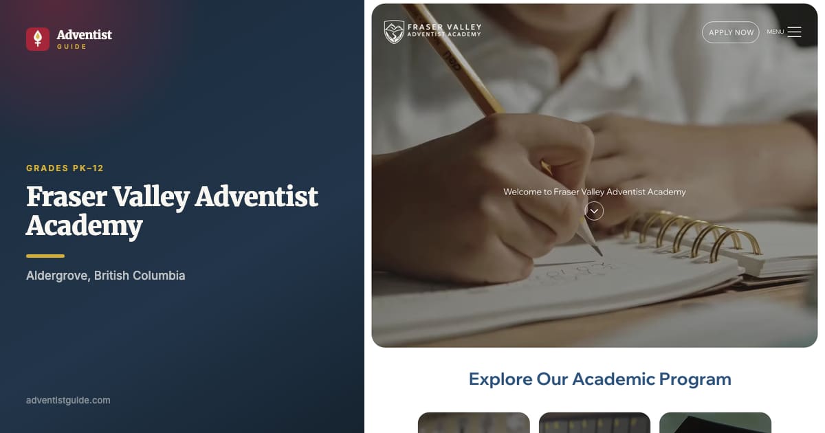 The Fraser Valley Adventist Academy website