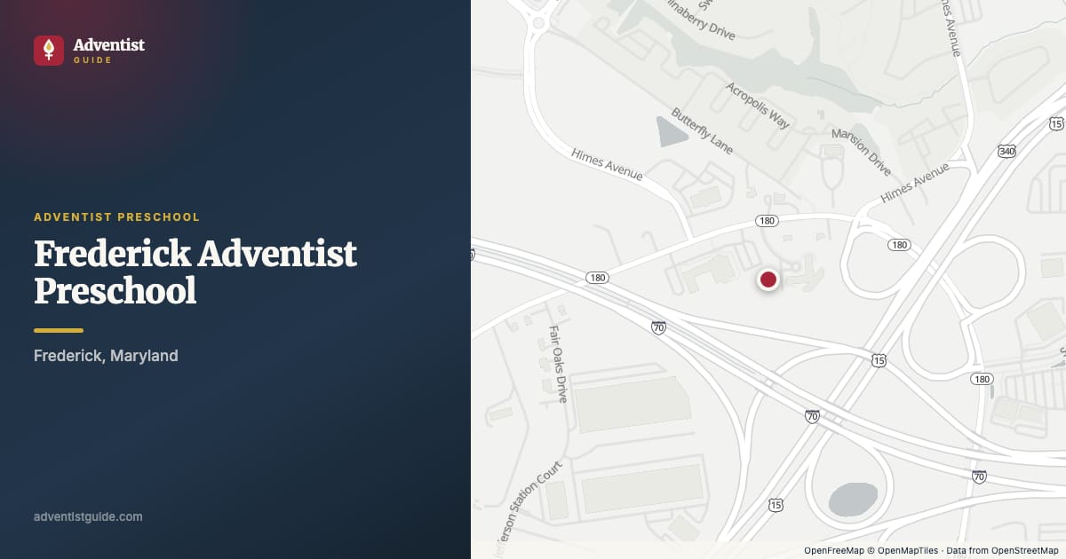 Map showing Frederick Adventist Preschool in Frederick, Maryland