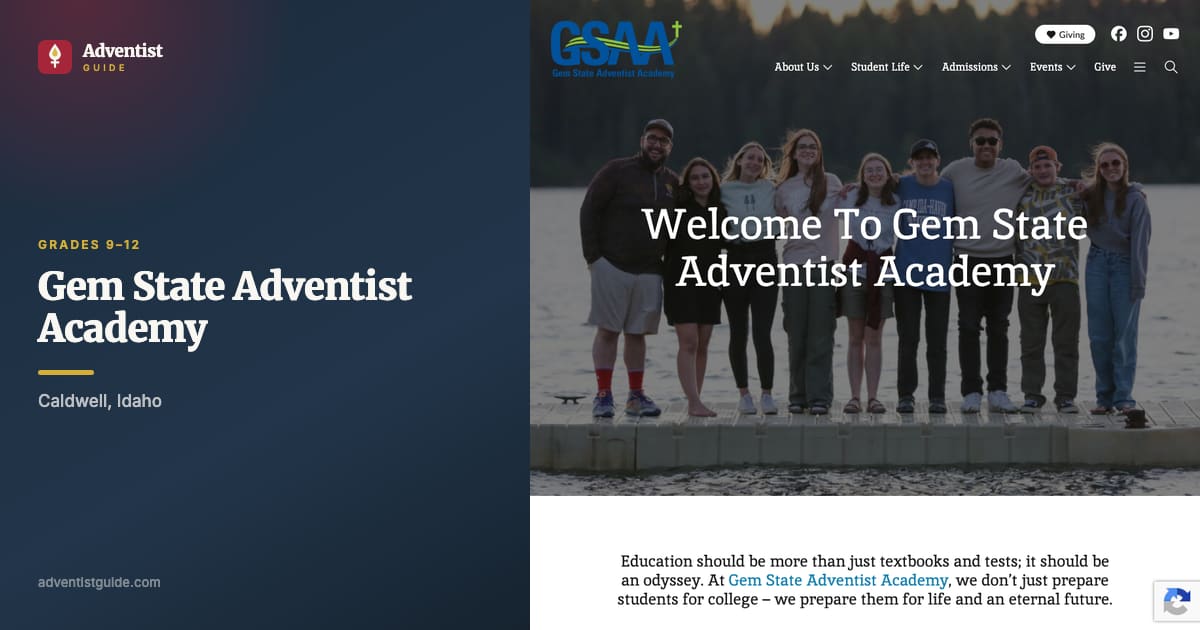 The Gem State Adventist Academy website