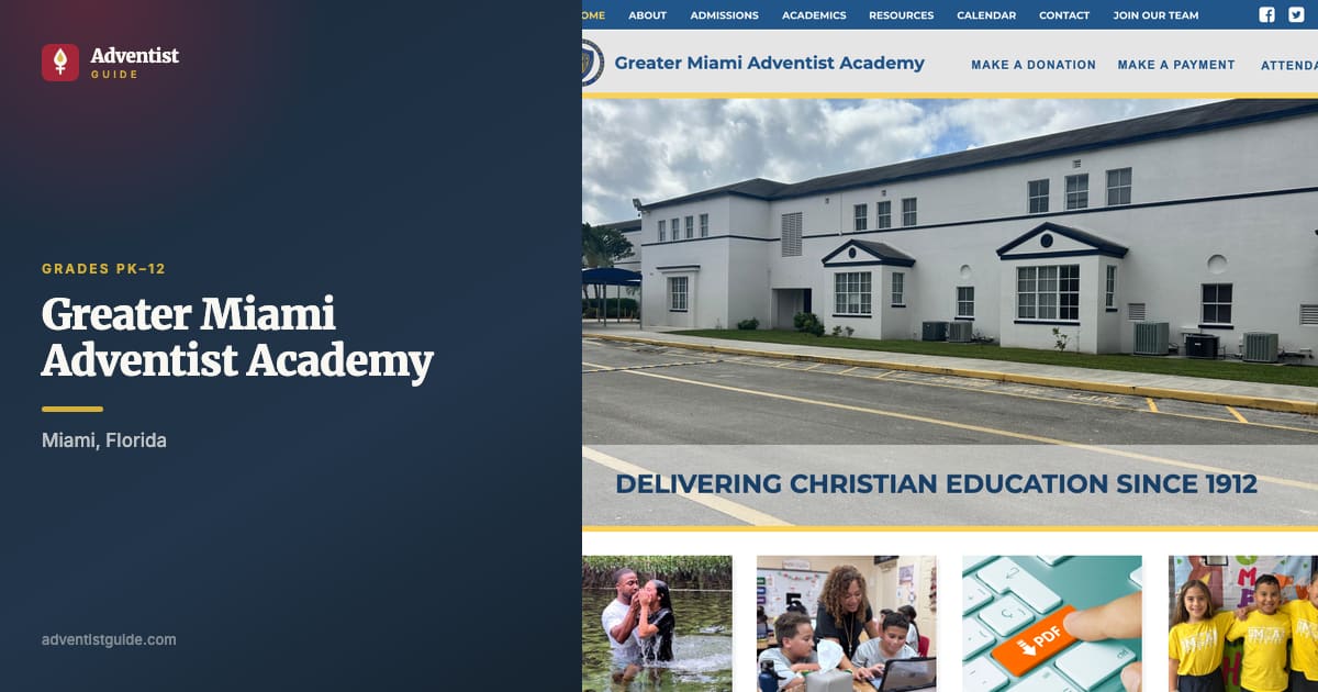 The Greater Miami Adventist Academy website