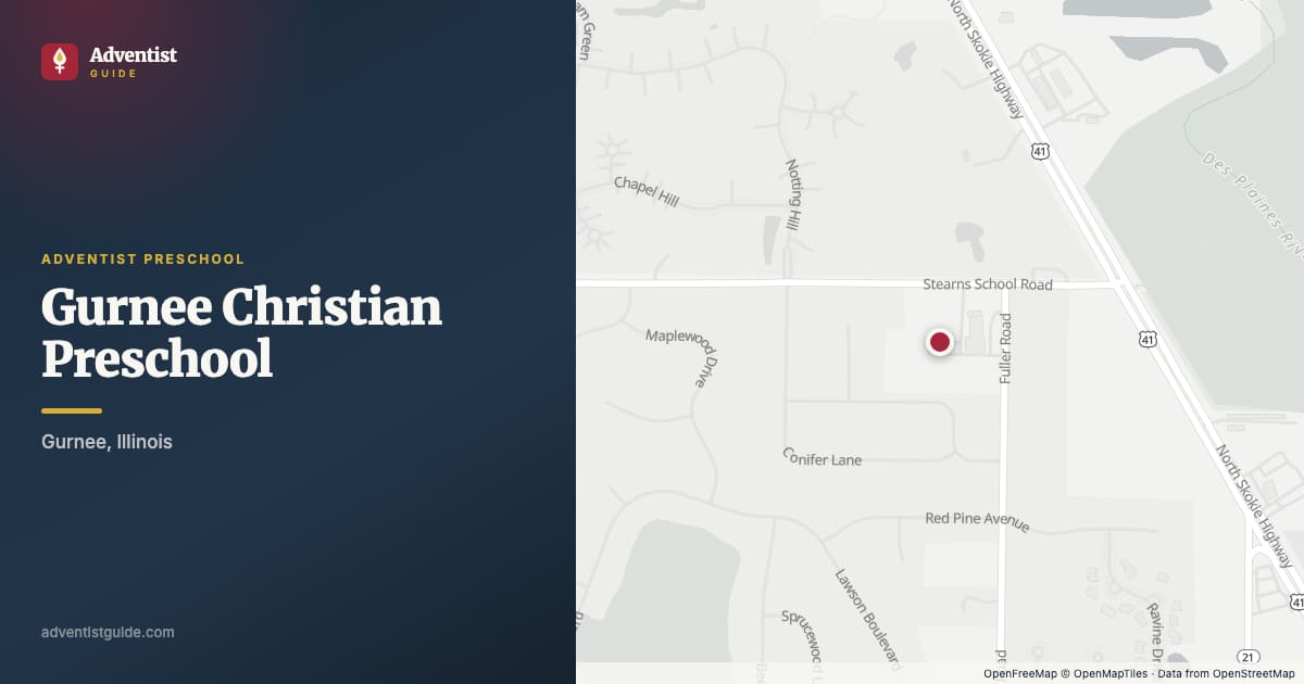 Map showing Gurnee Christian Preschool in Gurnee, Illinois