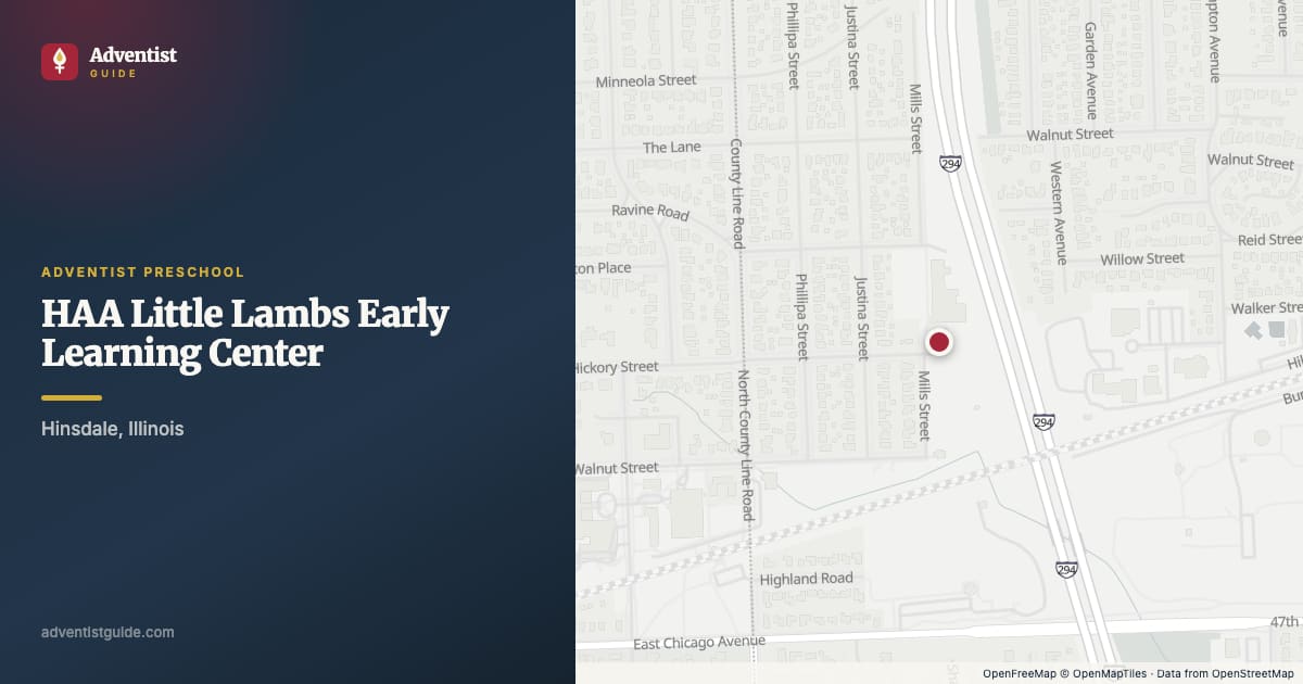 Map showing HAA Little Lambs Early Learning Center in Hinsdale, Illinois