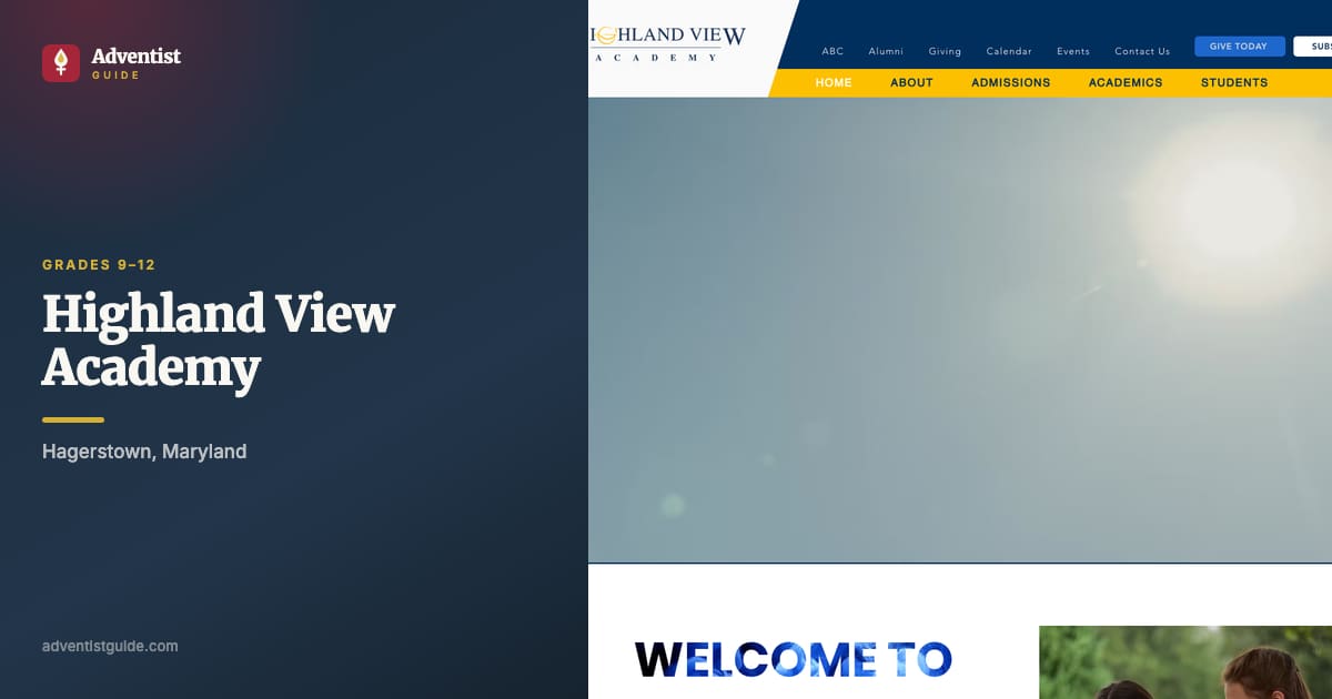 The Highland View Academy website
