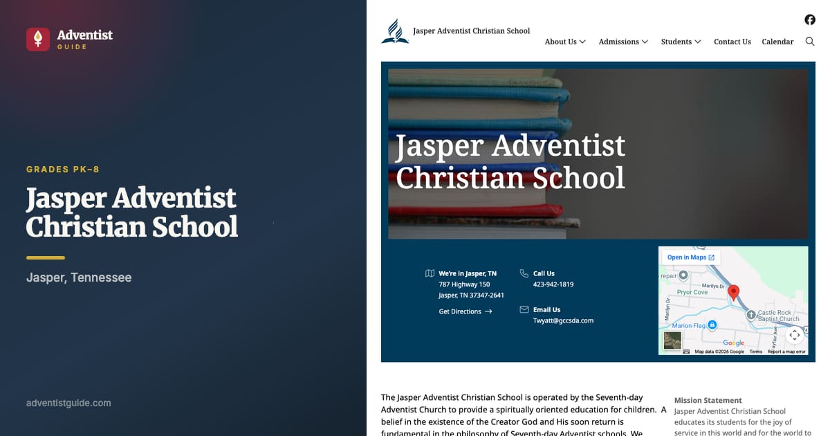 The Jasper Adventist Christian School website