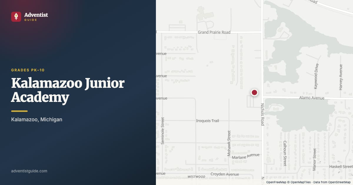 Map showing Kalamazoo Junior Academy in Kalamazoo, Michigan