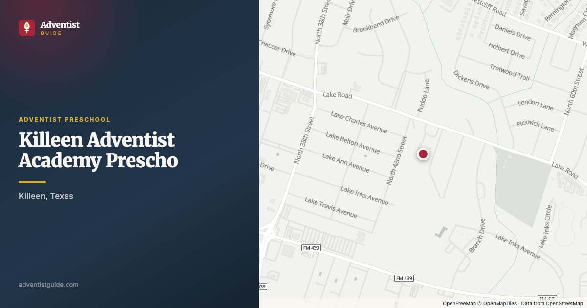 Map showing Killeen Adventist Academy Prescho in Killeen, Texas
