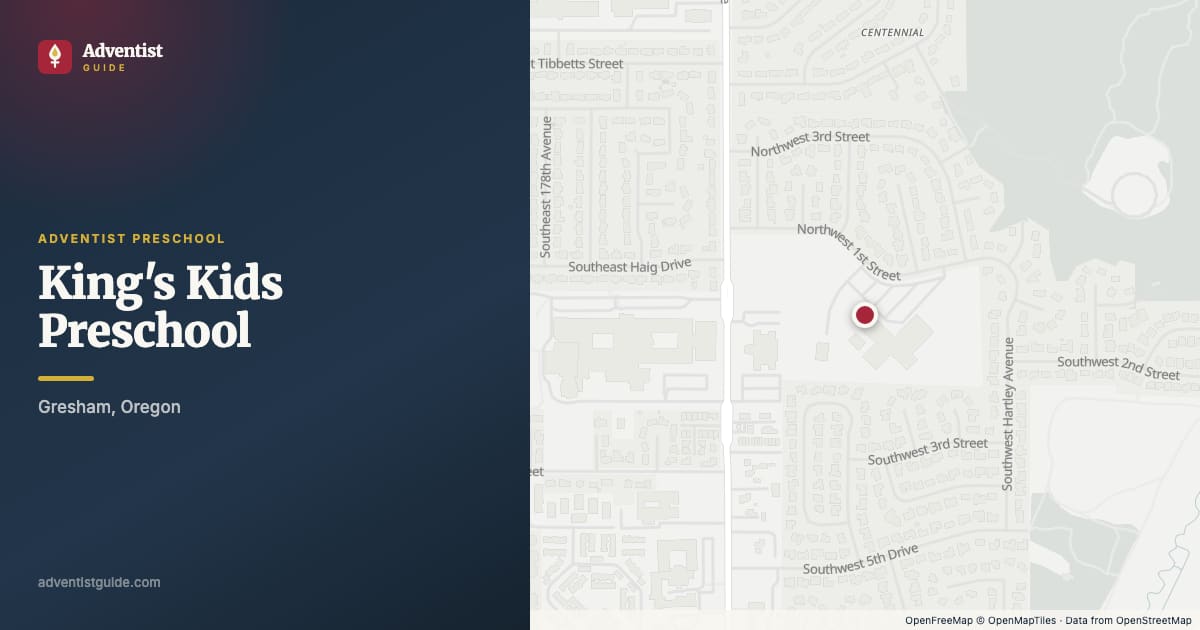 Map showing King's Kids Preschool in Gresham, Oregon