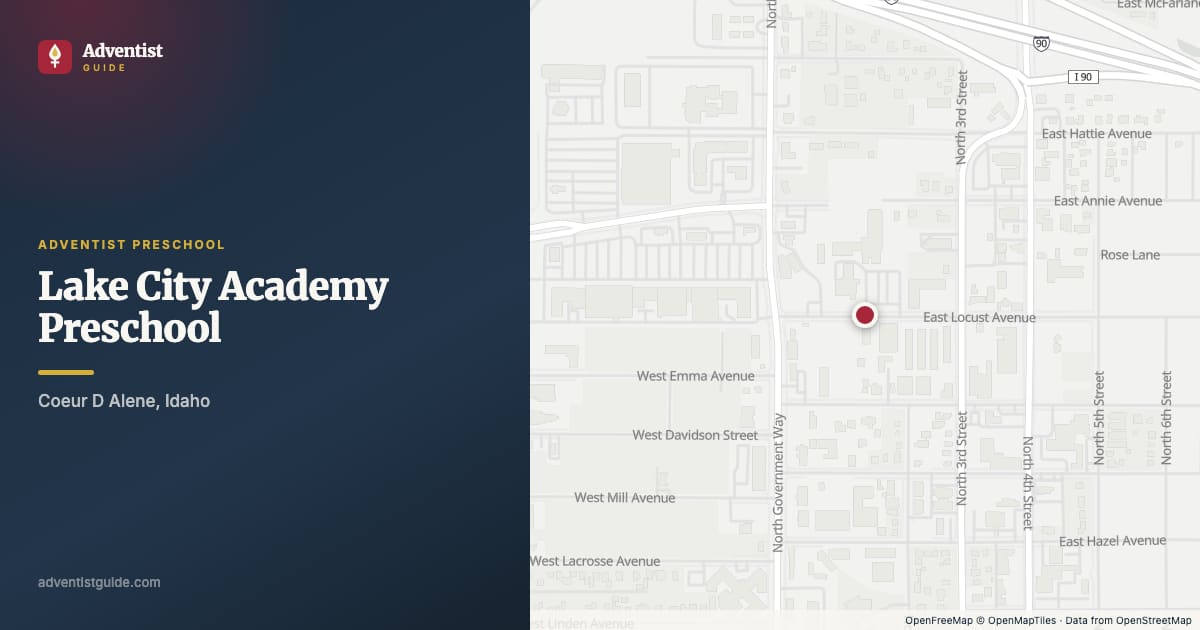Map showing Lake City Academy Preschool in Coeur D Alene, Idaho