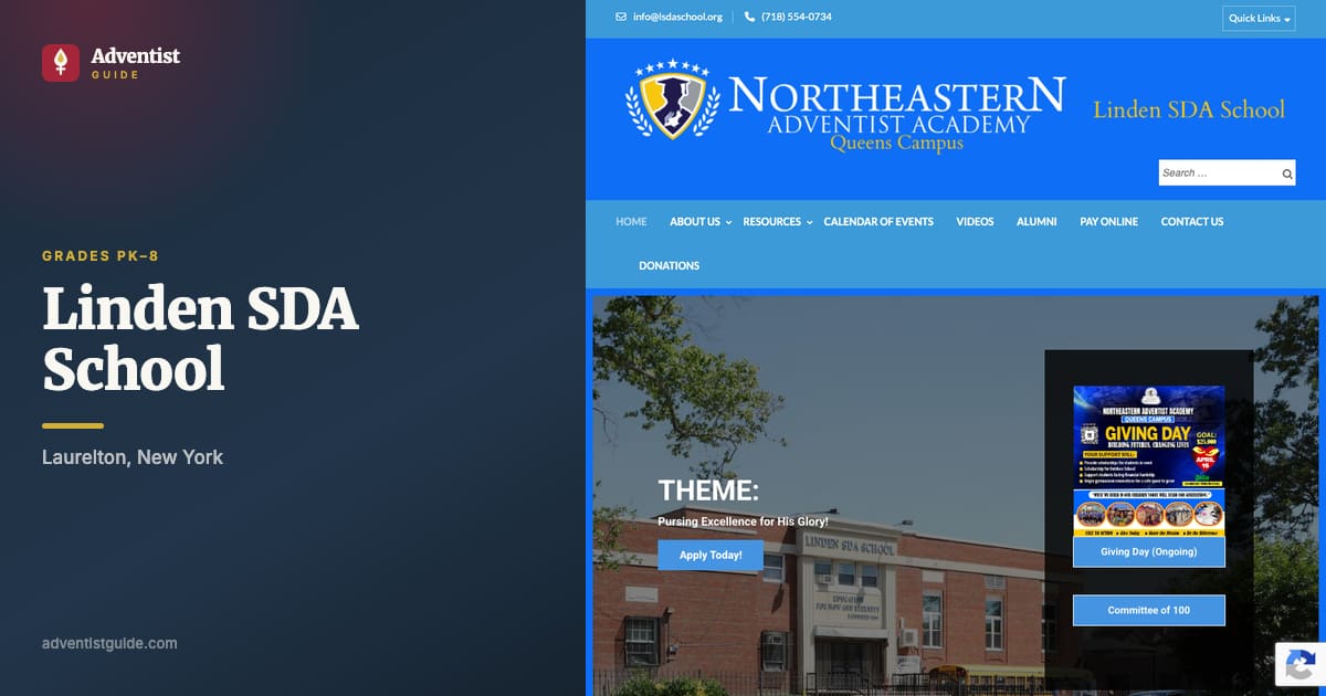 The Linden SDA School website