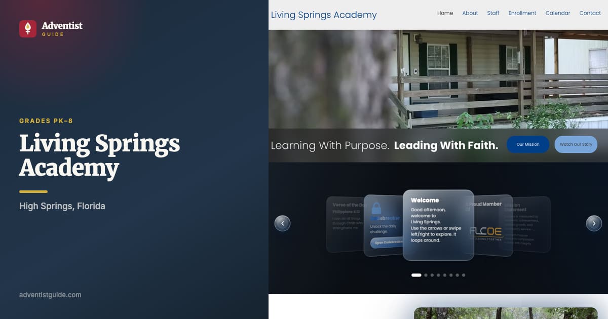 The Living Springs Academy website