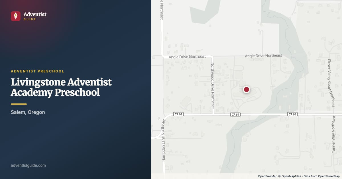 Map showing Livingstone Adventist Academy Preschool in Salem, Oregon