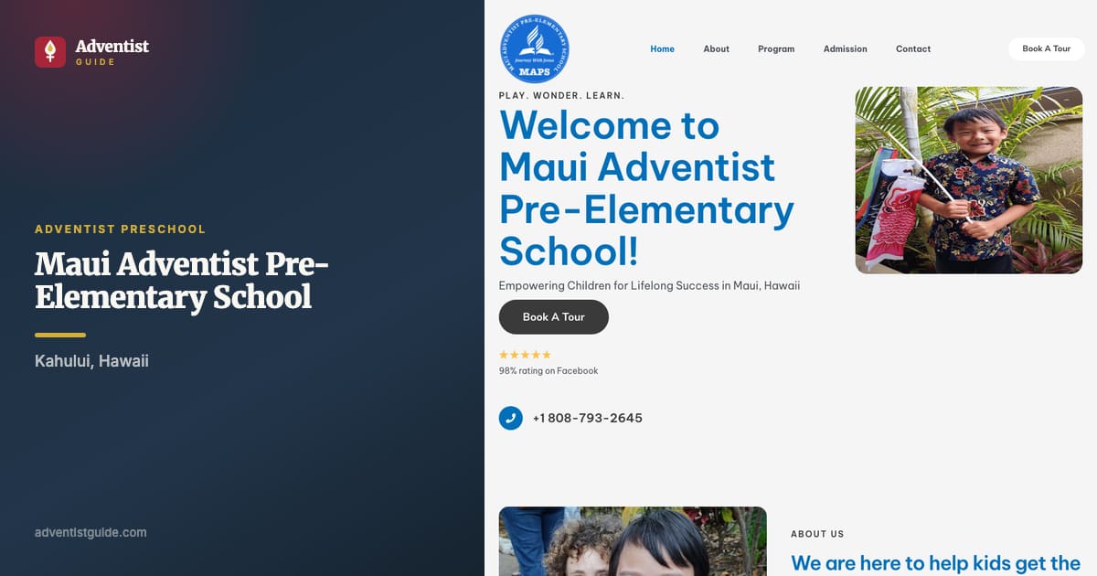 The Maui Adventist Pre-Elementary School website