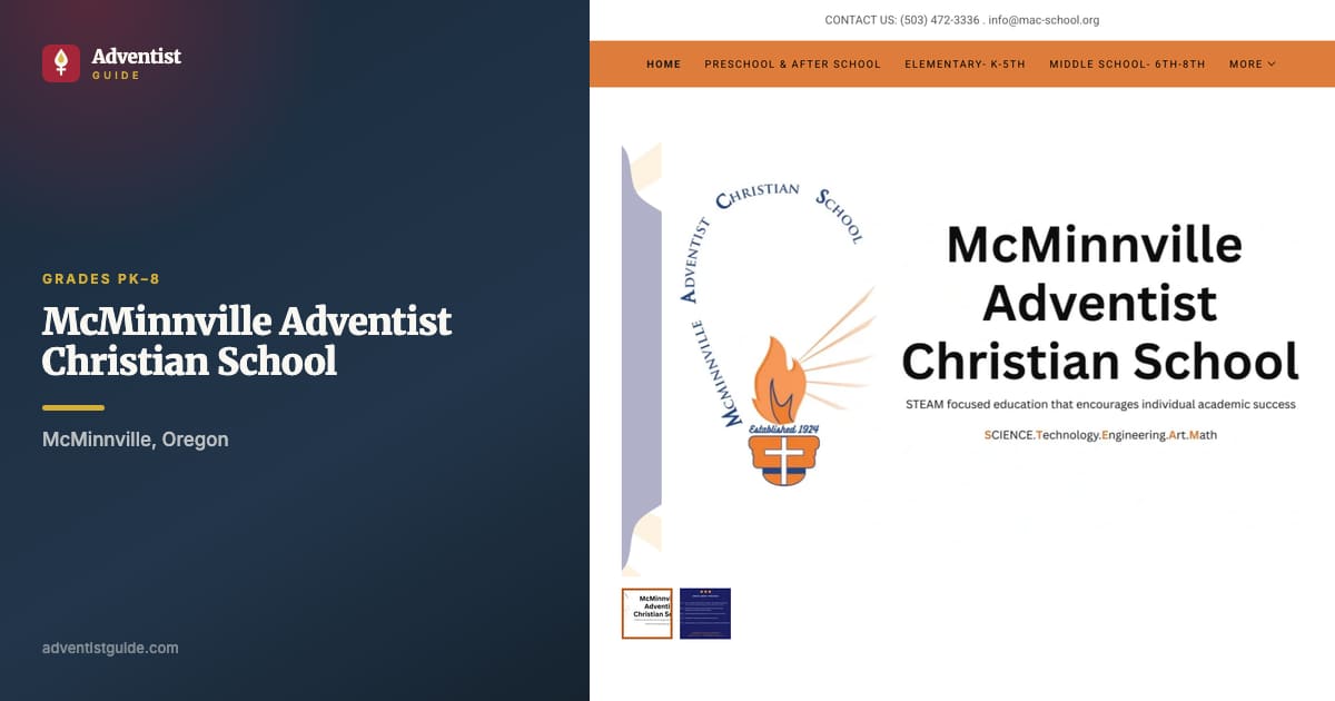 The McMinnville Adventist Christian School website