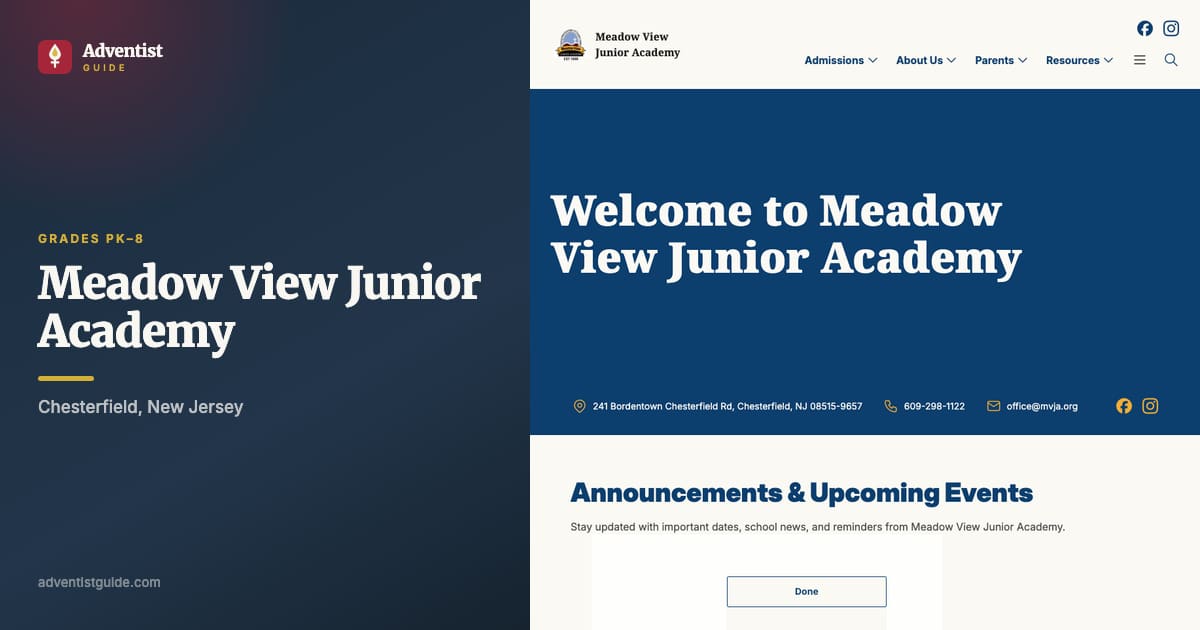 The Meadow View Junior Academy website