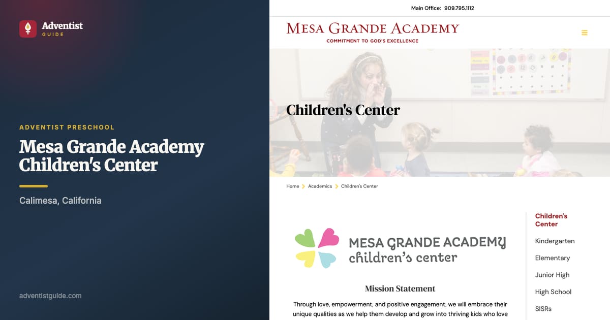 The Mesa Grande Academy Children's Center website