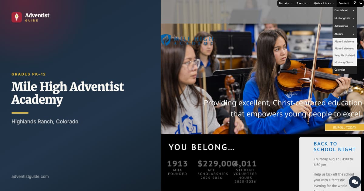 The Mile High Adventist Academy website