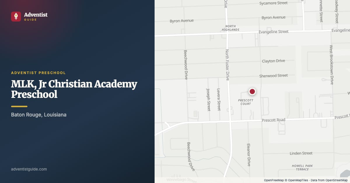 Map showing MLK, Jr Christian Academy Preschool in Baton Rouge, Louisiana