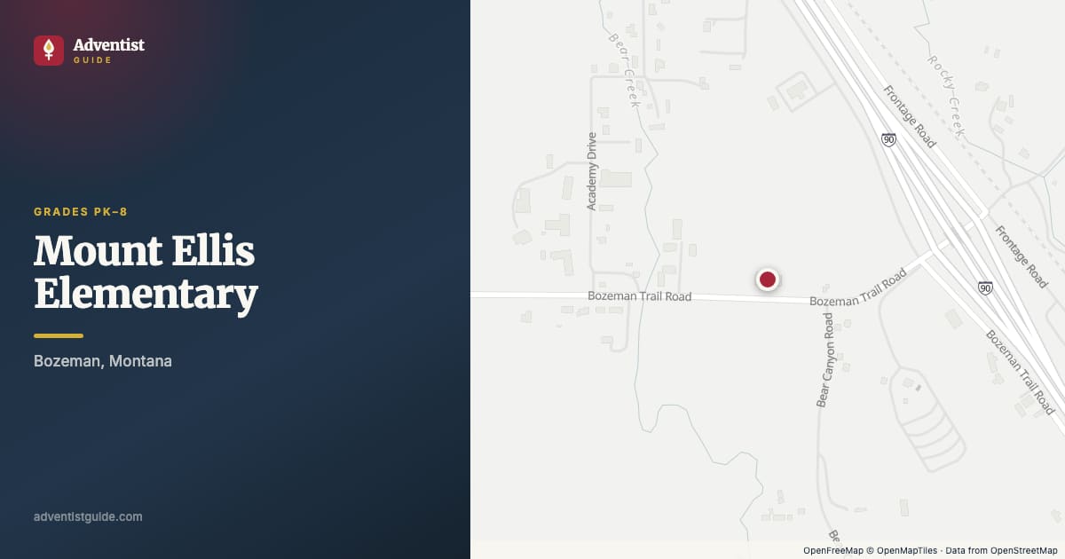 Map showing Mount Ellis Elementary in Bozeman, Montana