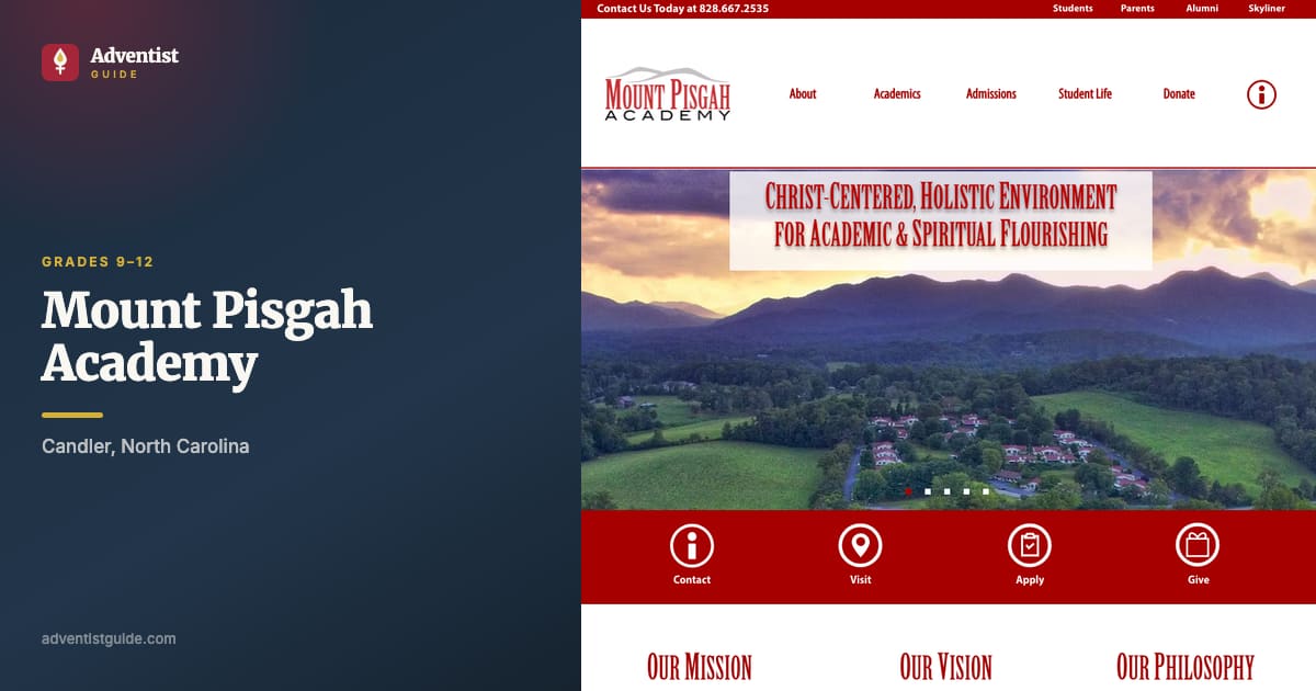 The Mount Pisgah Academy website