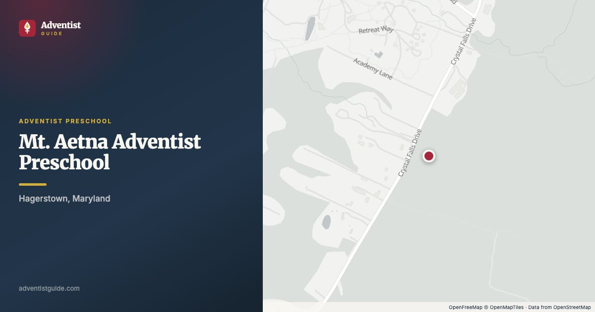 Map showing Mt. Aetna Adventist Preschool in Hagerstown, Maryland