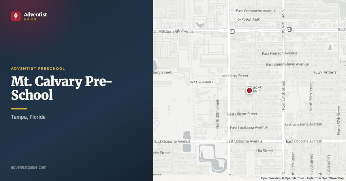 Map showing Mt. Calvary Pre-School in Tampa, Florida