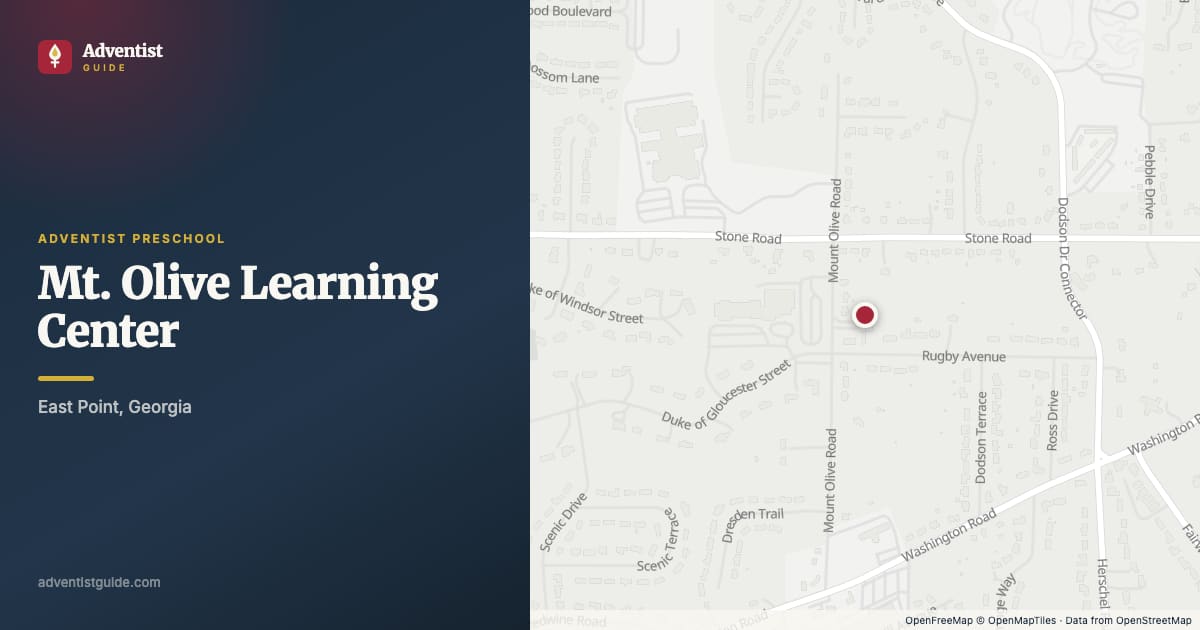 Map showing Mt. Olive Learning Center in East Point, Georgia