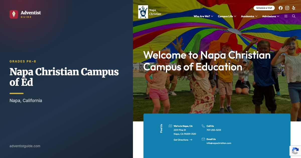 The Napa Christian Campus of Ed website