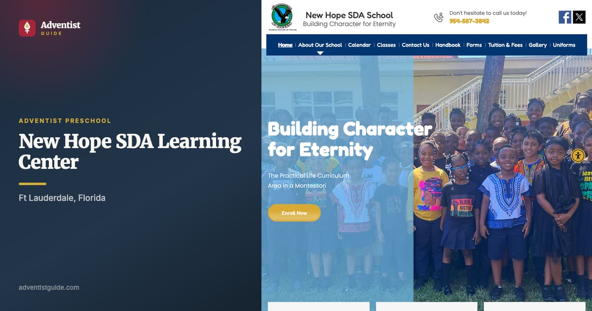 The New Hope SDA Learning Center website