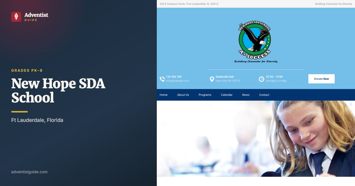 The New Hope SDA School website
