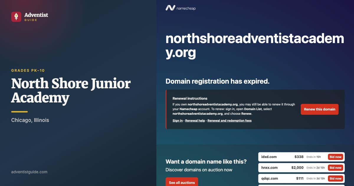 The North Shore Junior Academy website