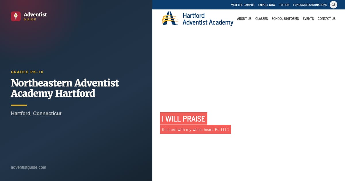 The Northeastern Adventist Academy Hartford website