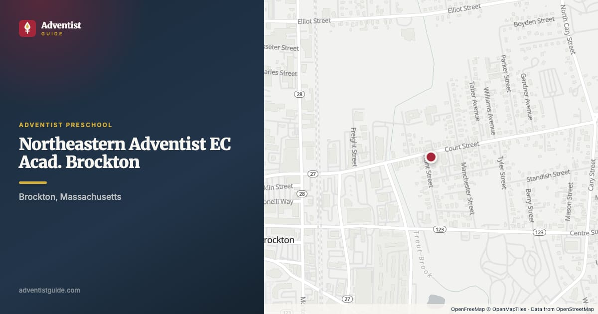 Map showing Northeastern Adventist EC Acad. Brockton in Brockton, Massachusetts