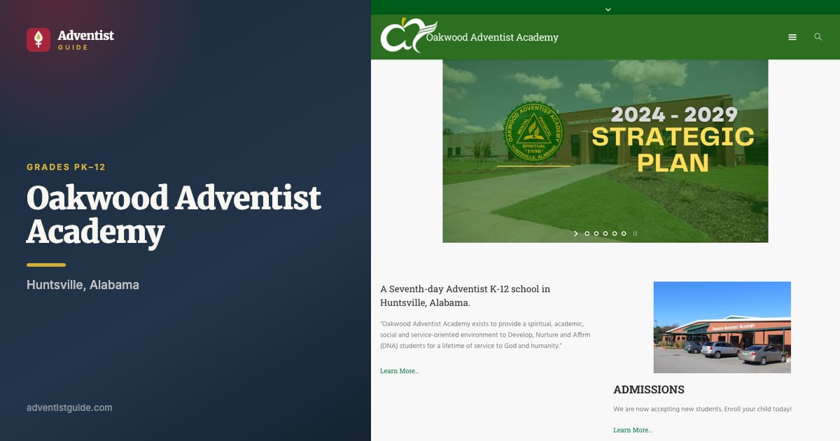 The Oakwood Adventist Academy website