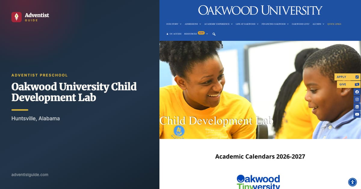 The Oakwood University Child Development Lab website