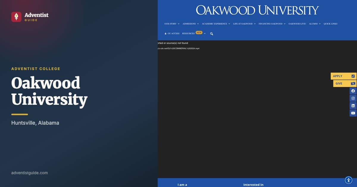 The Oakwood University website
