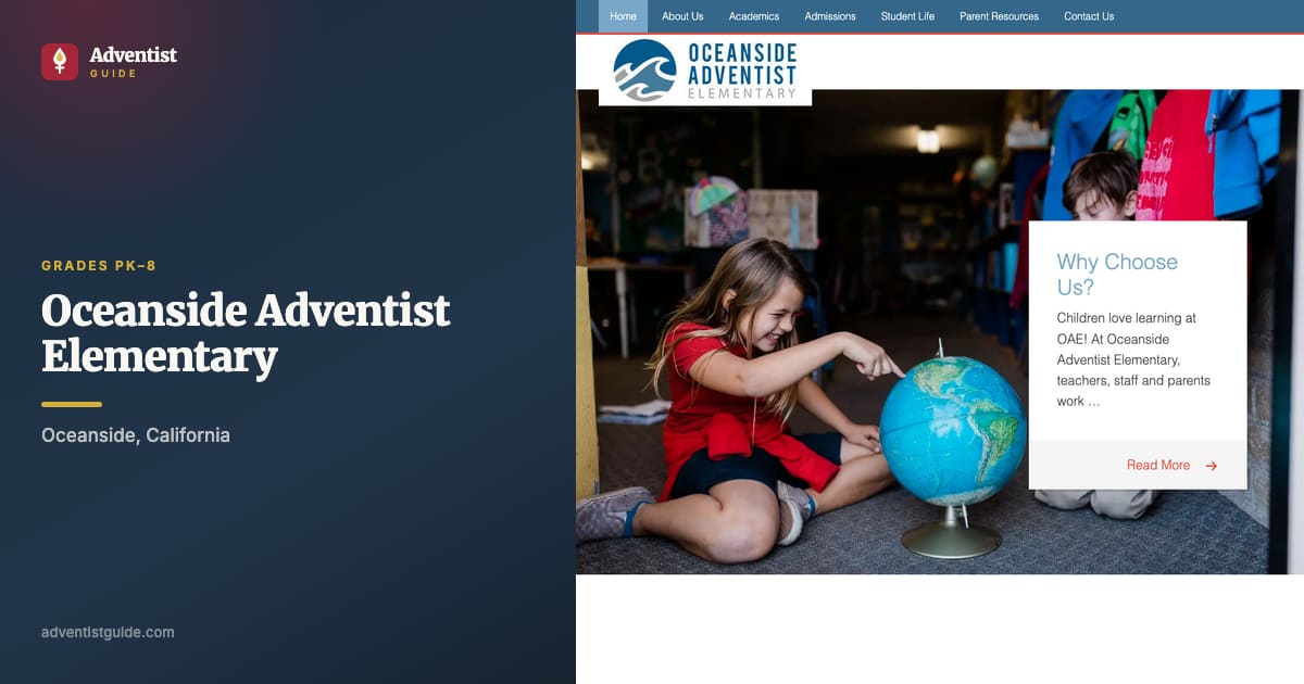 The Oceanside Adventist Elementary website