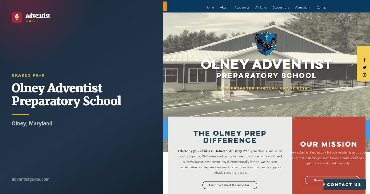 The Olney Adventist Preparatory School website