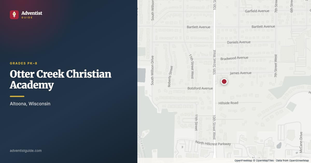 Map showing Otter Creek Christian Academy in Altoona, Wisconsin