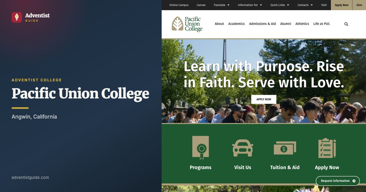 The Pacific Union College website