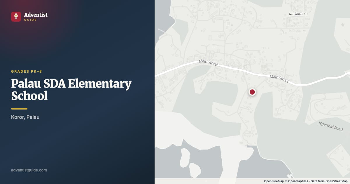Map showing Palau SDA Elementary School in Koror, Palau