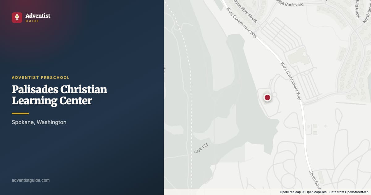 Map showing Palisades Christian Learning Center in Spokane, Washington