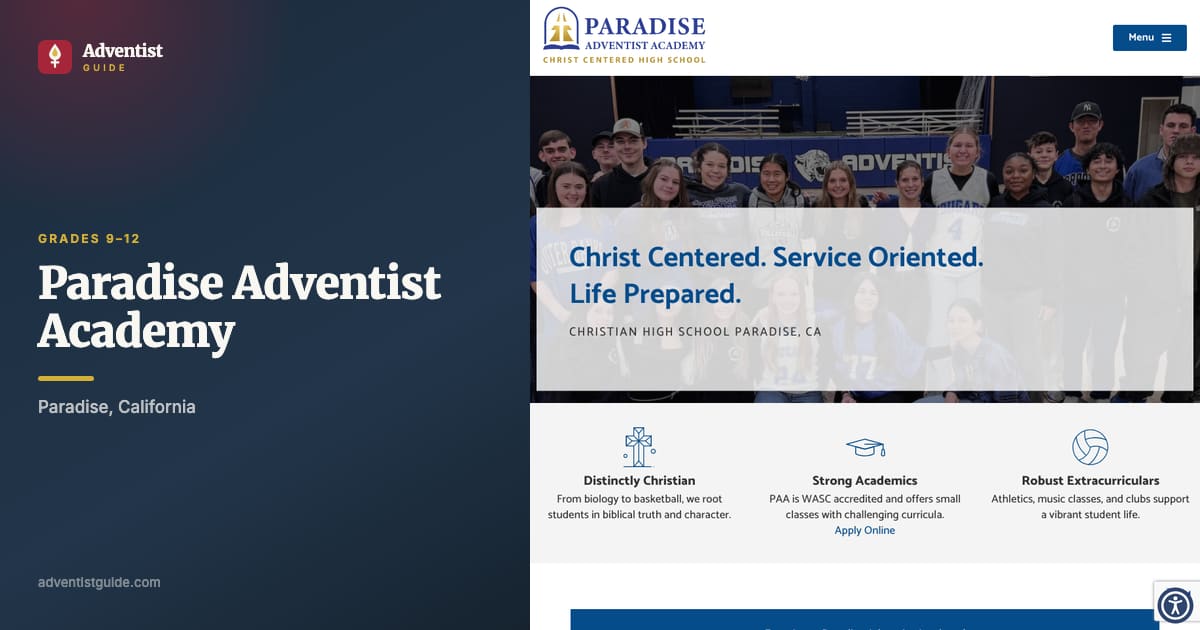 The Paradise Adventist Academy website